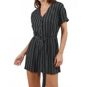 NEW SADIE & SAGE jada stripe romper in black/white